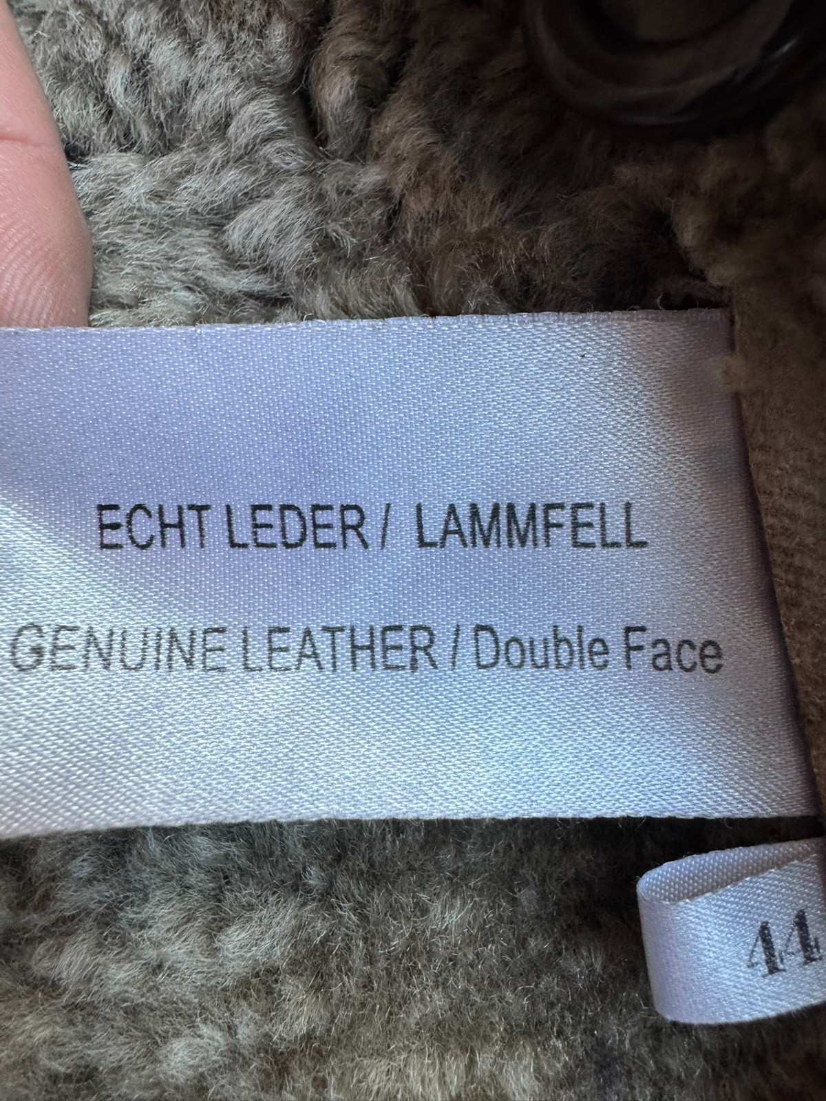 Vintage double face sheepskin jacket real leather oversized size 44/46 brown M. Flues