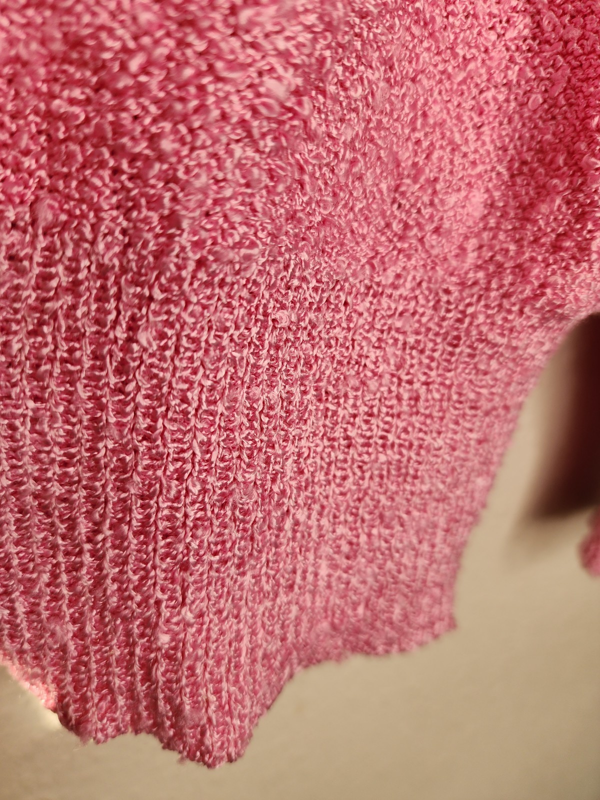 1980s French Rags Hand Loomed Pullover Vintage Sweater in Pink Size S
