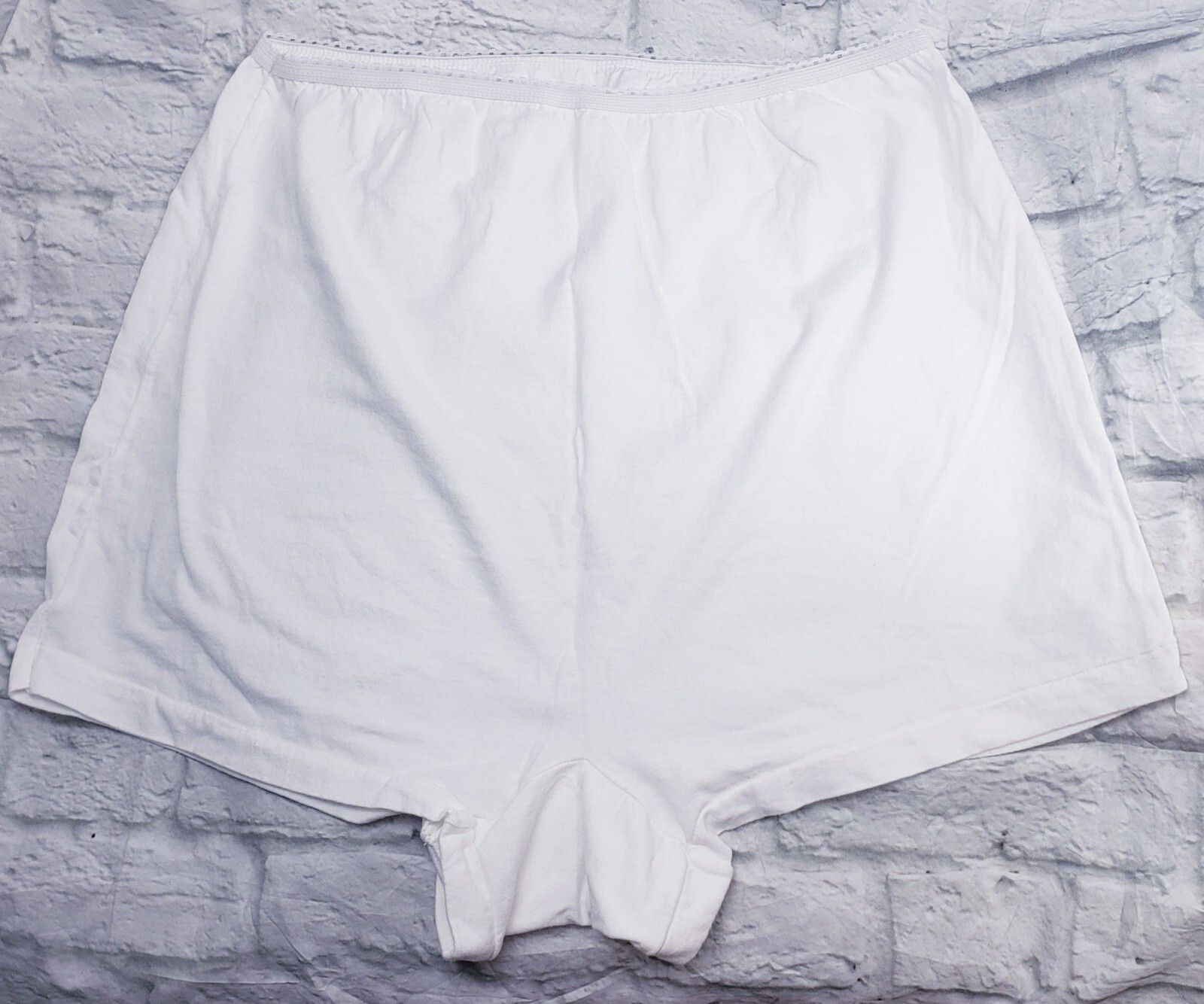VTG Carousel Pettipants Wide-Leg Granny Panty High-Waist Bloomers Solid White 8