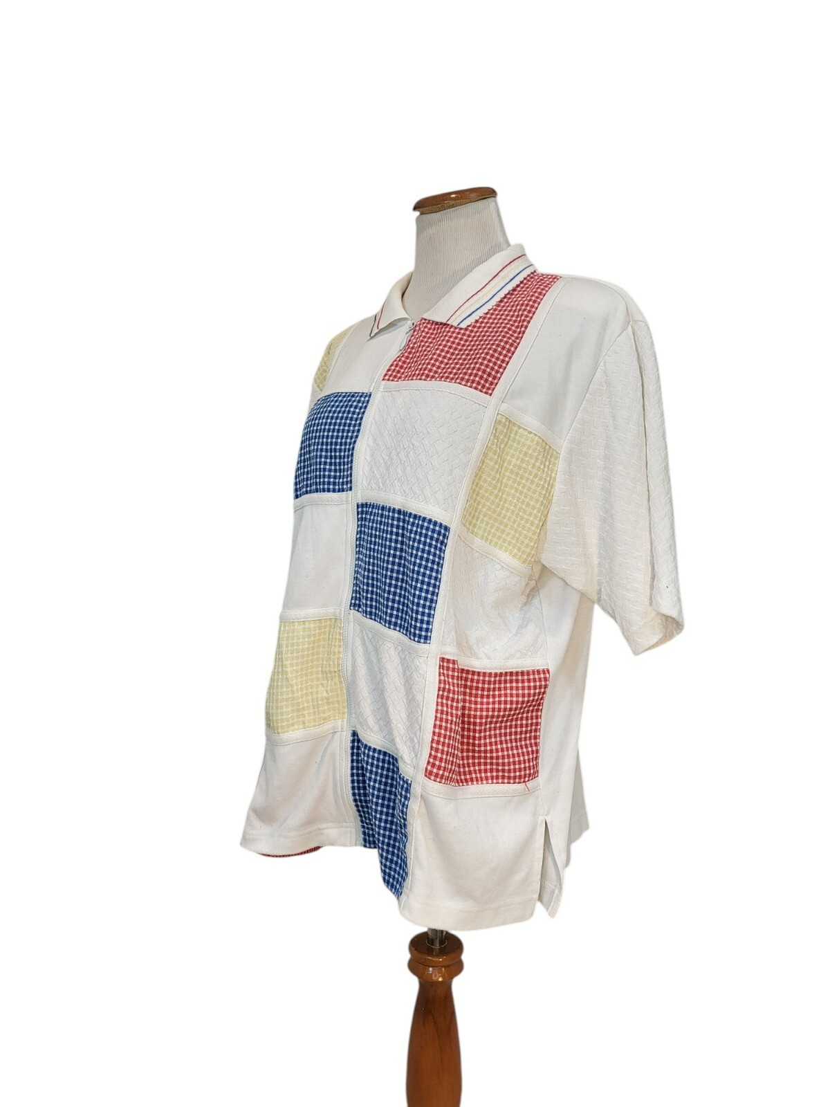 Koret Francisca Vintage 1990s Multicolor Zip Up Colorblock Shirt Size XL
