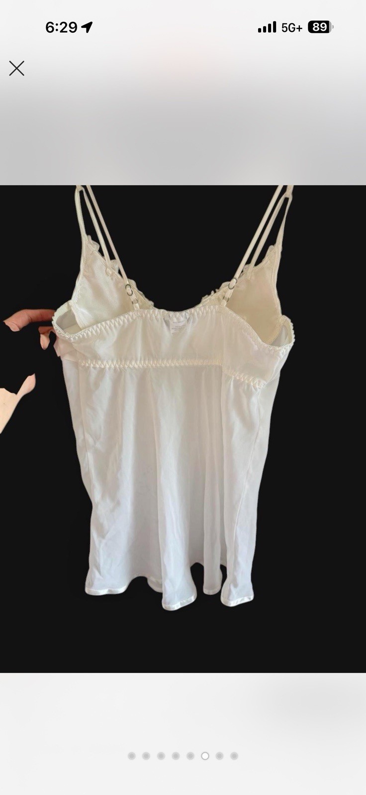 Cinema Etoile White Seductive Wear Camisole Lingerie Top, Regular M, 6G13001