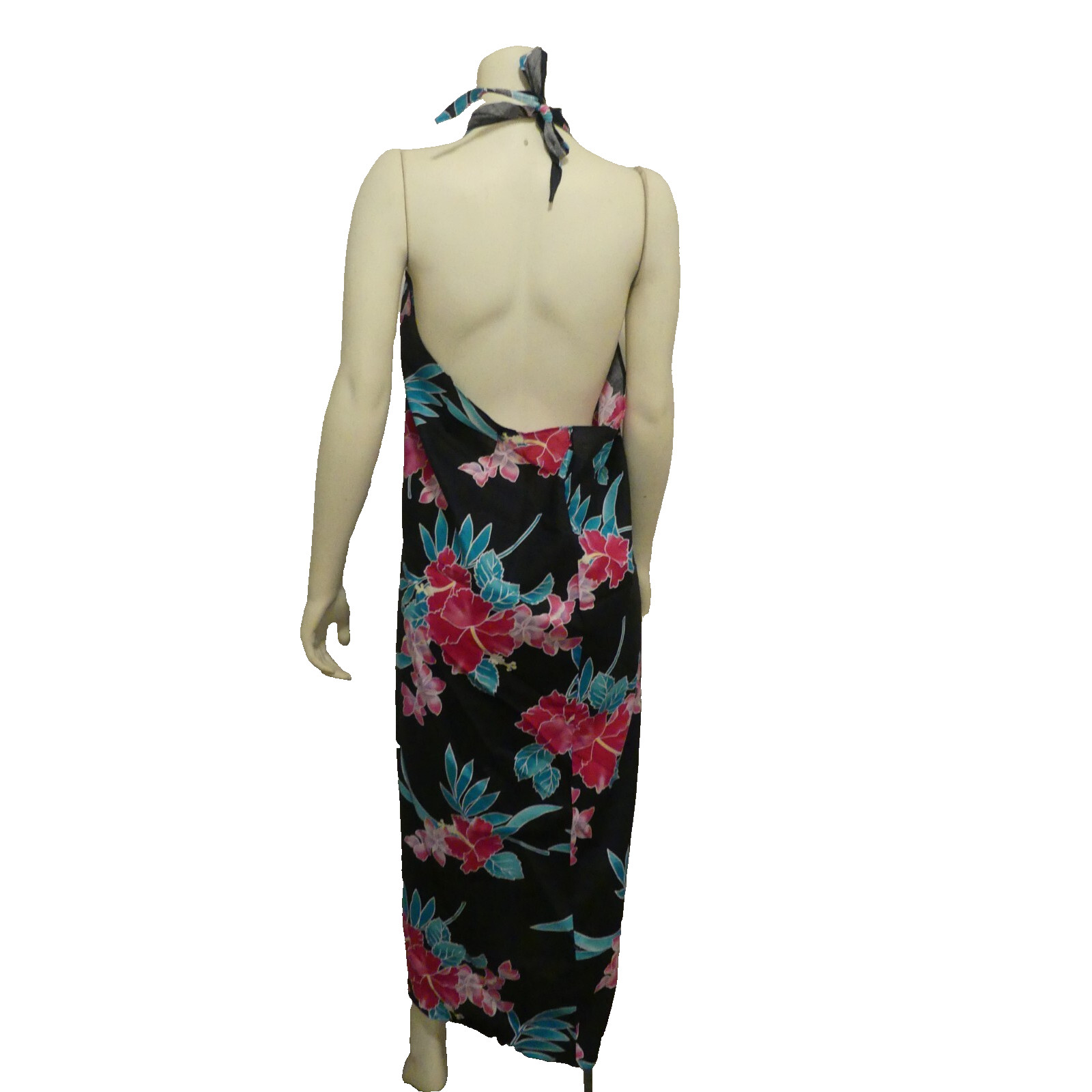Vtg Tropical Essence Hawaii Wrap Dress OS Tropical Cotton Beach Vacation Tie