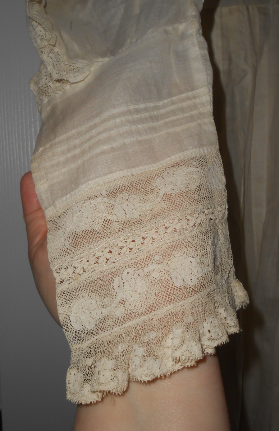 Vtg 1890s 1900s Victorian Edwardian DAY DRESS Lace Lawn Cotton FINE Handmade