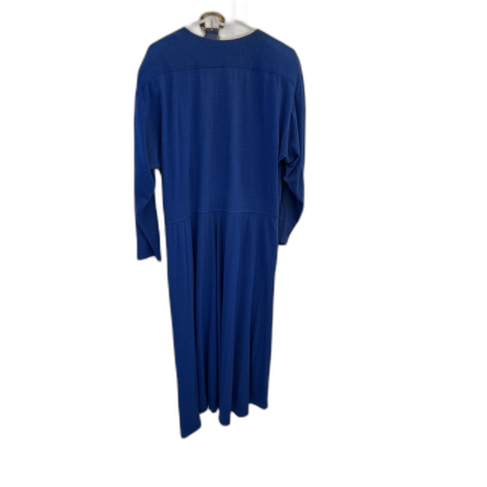 Carol Anderson California Blue Knit Dress with Belt Size 15/16 USA Made Vintage