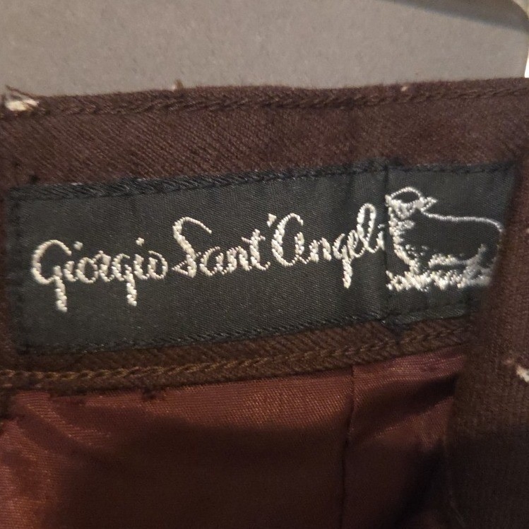 Giorgio Sant&rsquo; Angelo Brown Pleated Trousers, Vintage High Waist Dress Pants