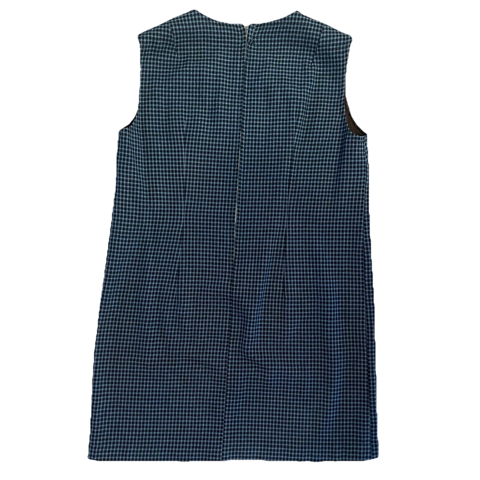 VTG Pendleton Wool Sleeveless Sheath Dress & Jacket 70s Size 12 Houndstooth