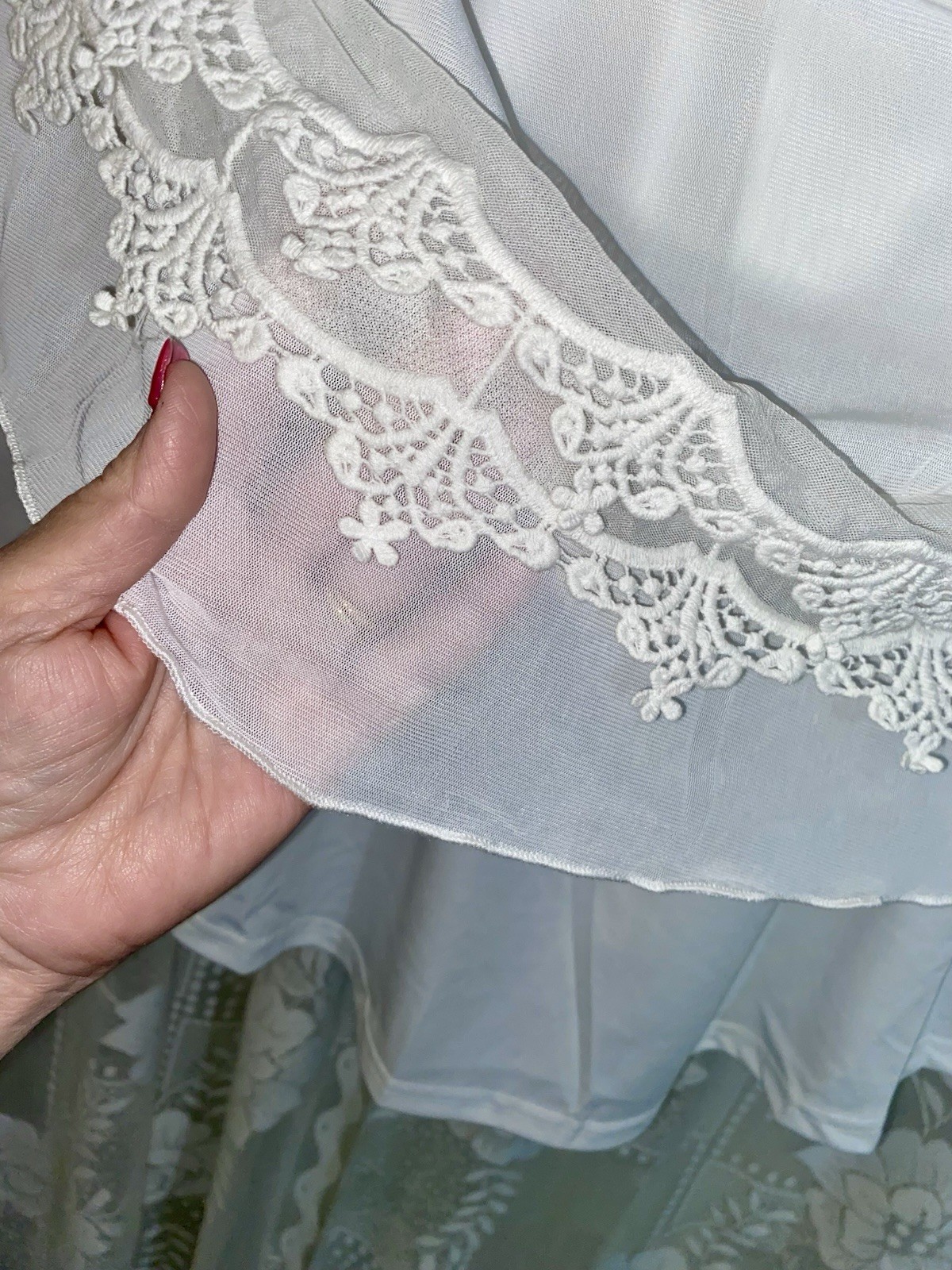 VTG Design NWT L FANCY Bridal BOHO Snow White Nightgown Negligee Nightie