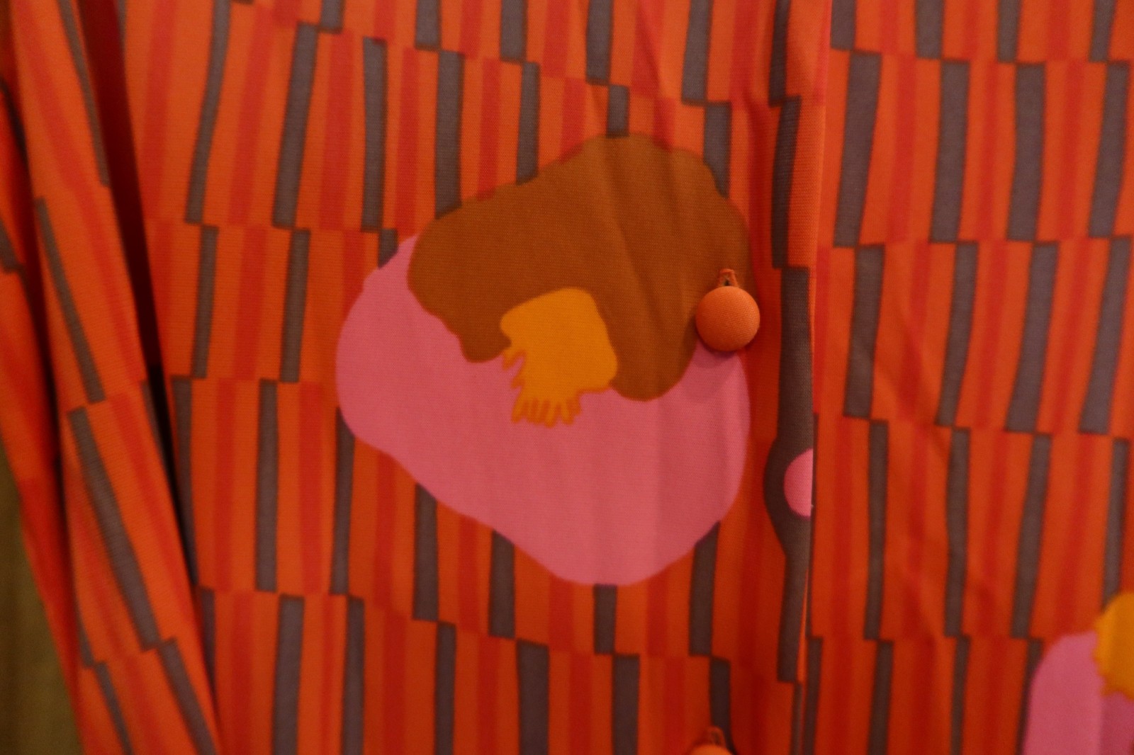 Vintage 70s E-Stewart USA Maxi Dress Orange Pink Psychedelic Pool Party M/L