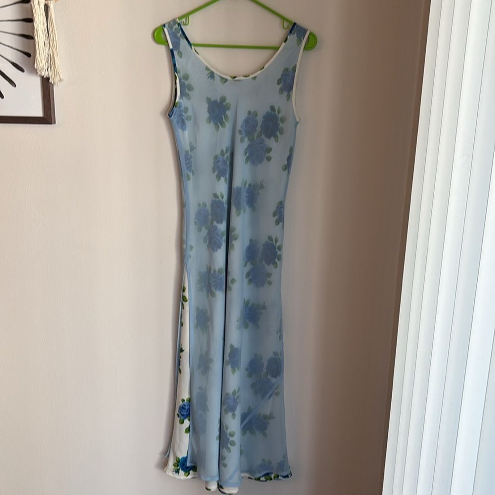Vintage Women Express double layer Floral Sheer slip fairy Maxi Dress size 5/6!