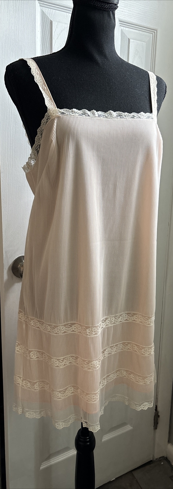 Vintage Van Raalte Gown Robe Set Double Chiffon Lace Medium Babydoll Peignoir