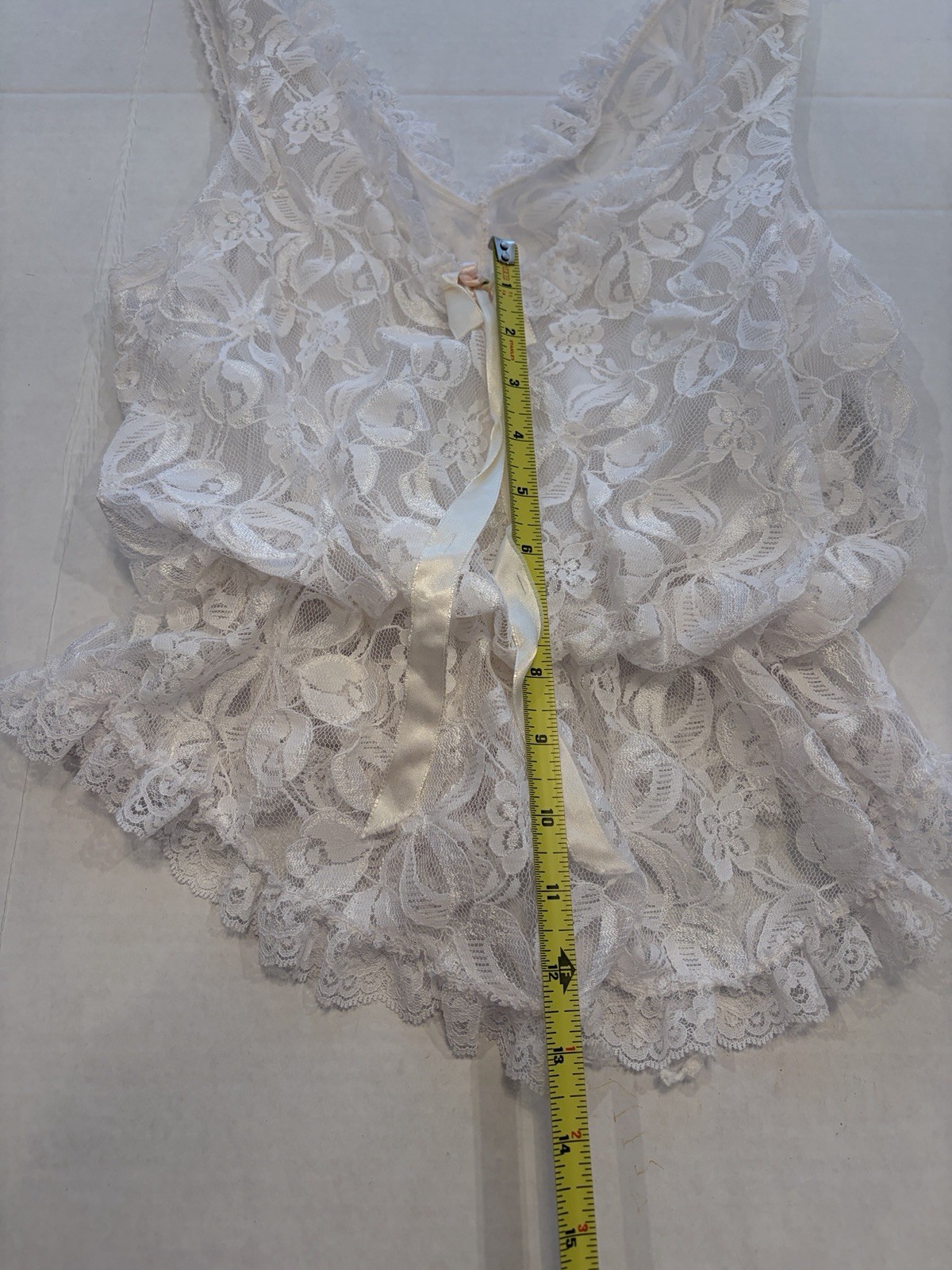 Vintage Tosca Lingerie Ivory Lace Camisole Coquette Cottagecore Bridal Sheer L