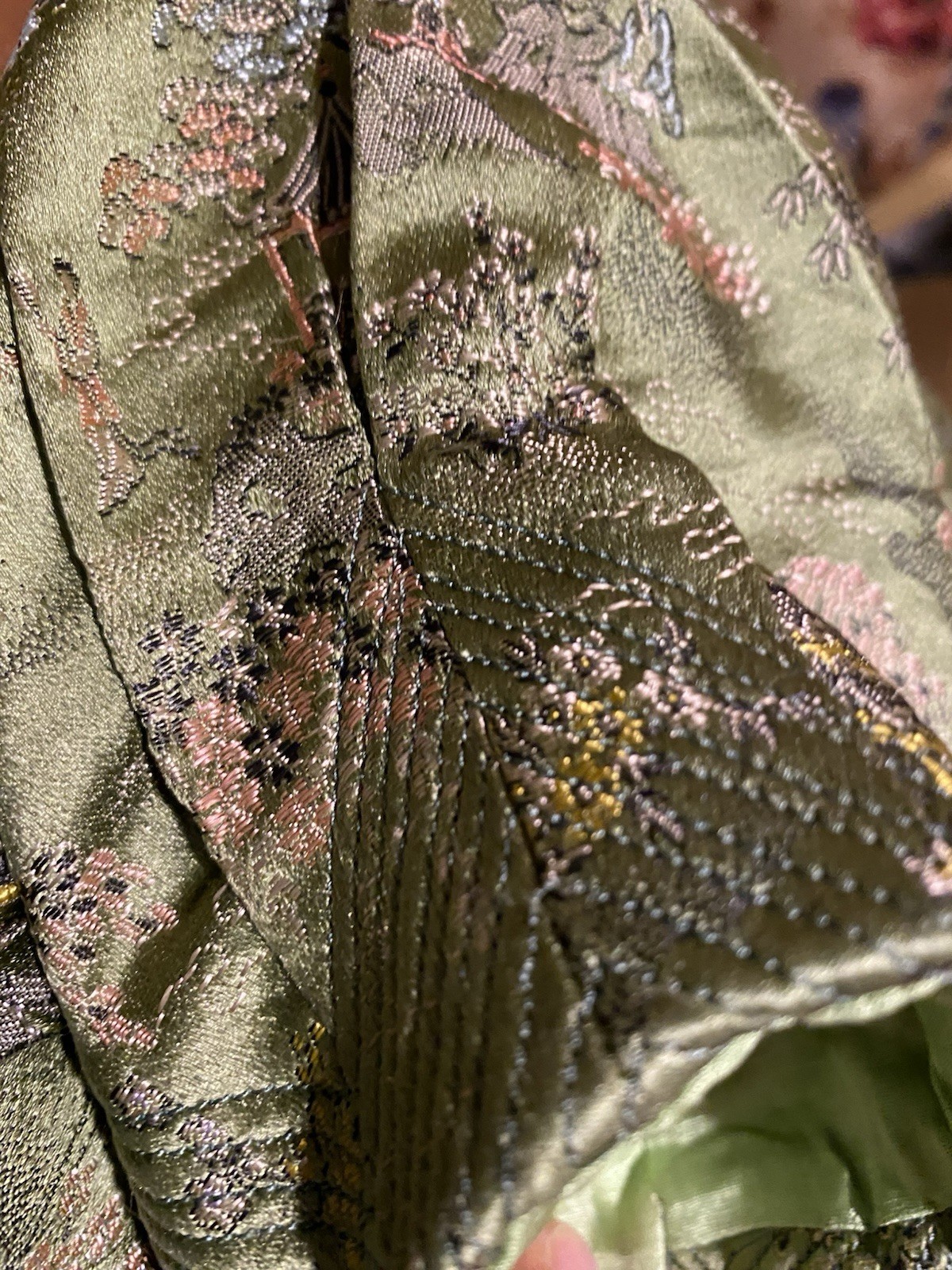VTG Embroider Estat Regency Brocade Blazer Detail Puff Sleeve XS Oriental Design