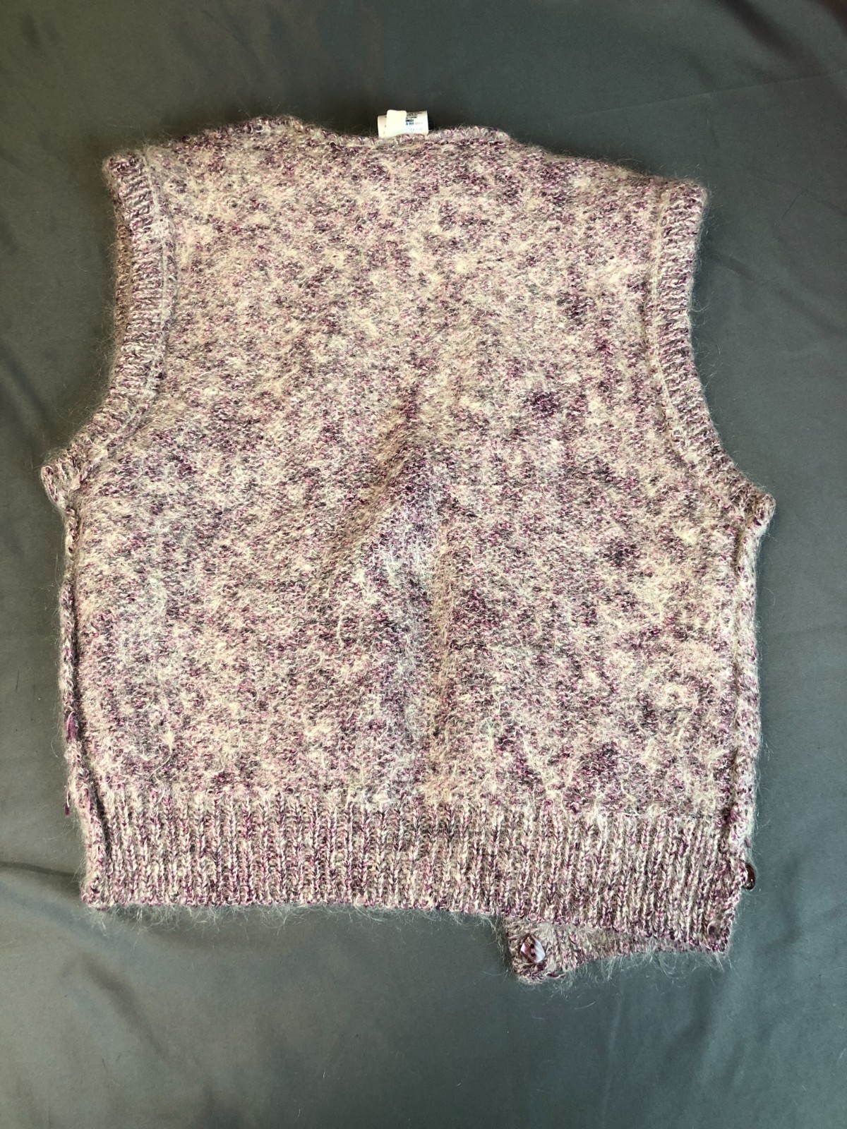 Vintage St Michael Size 12 / 40 Bust 34 Mohair Blend PURPLE KNIT VEST Bust 34in
