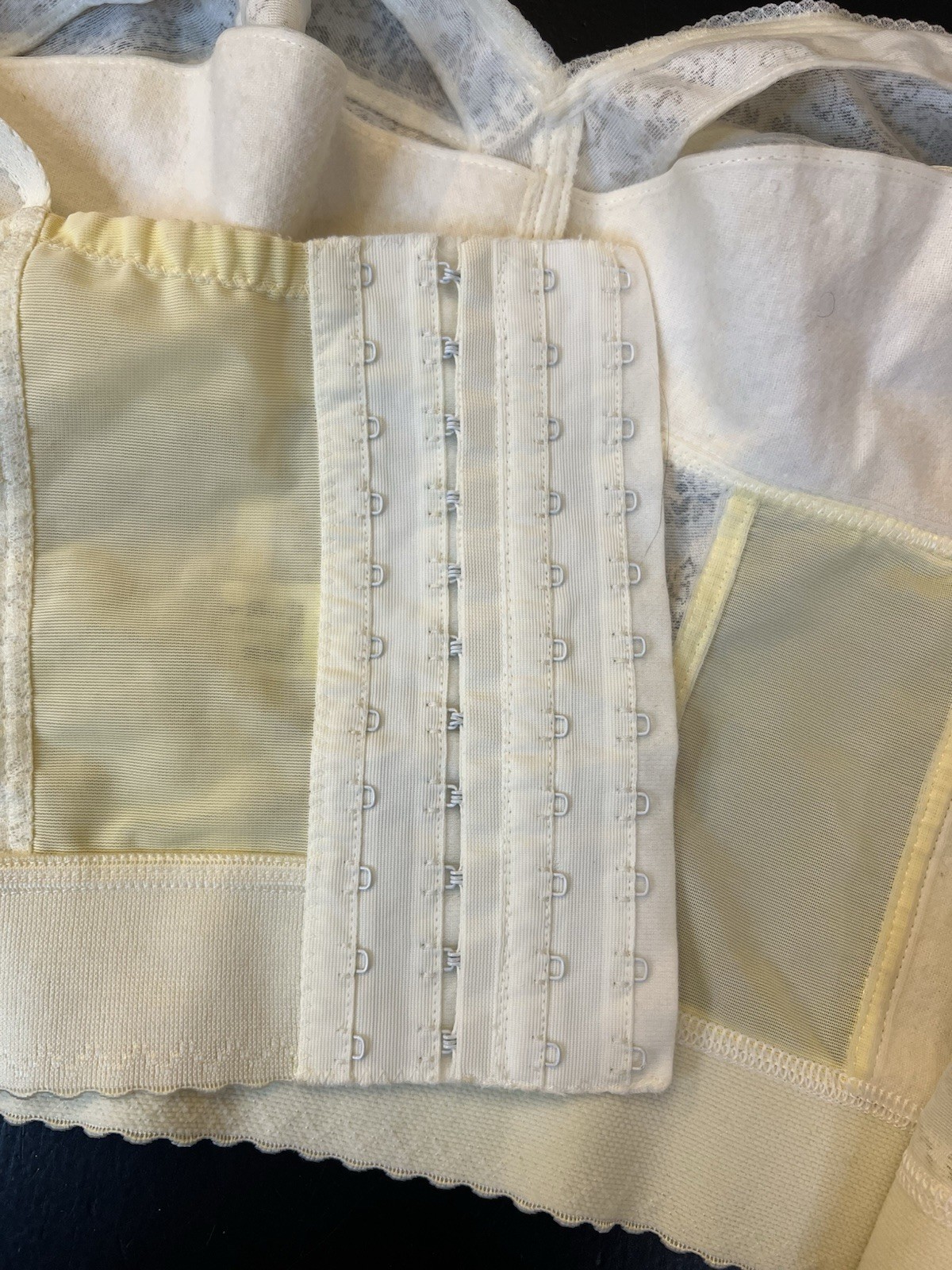 Vintage Faynor Bra Norvell 70s? Cream Lace Corset Bra 38DD Boudoir Lingerie