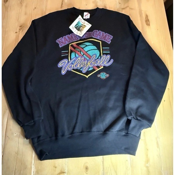 NWT Vintage 90&rsquo;s Neon Crew Neck. Rare. Volleyball