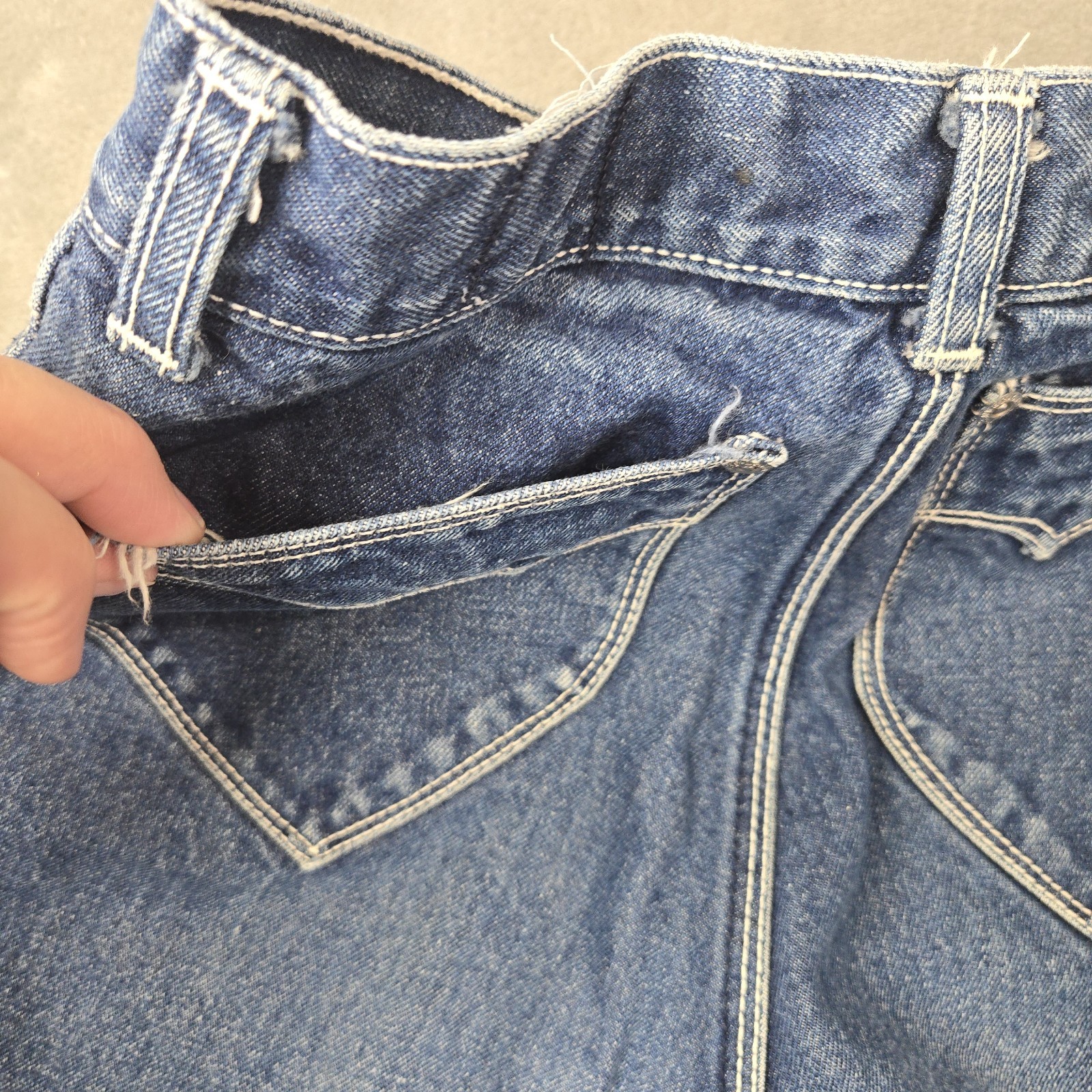 Vintage 70s 80s Lawman Jeans 30 XL Hemmed (~26&Prime;x27&Prime;) Blue Fade Denim 100% Cotton