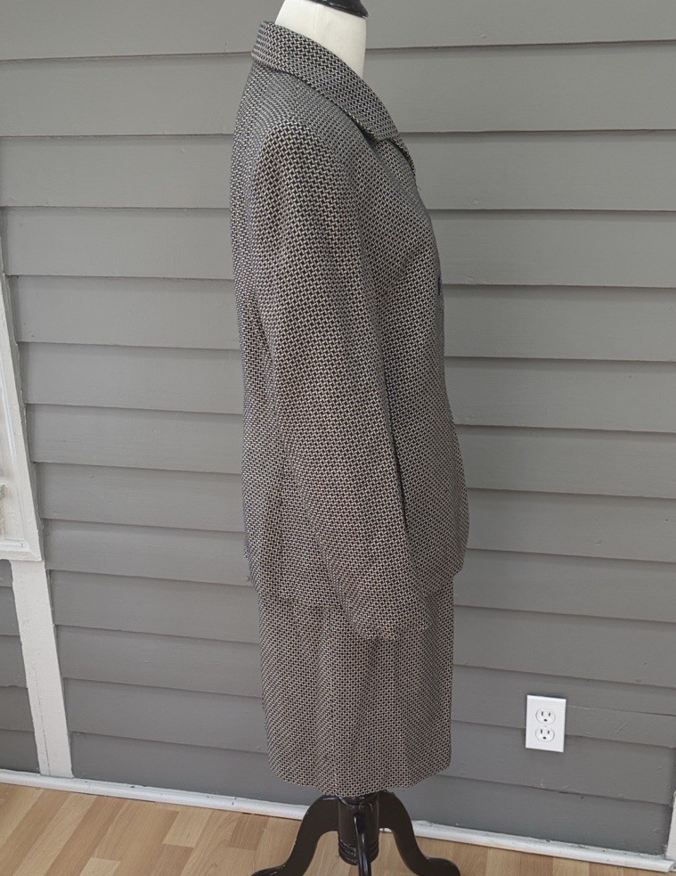 Rena Rowan Wool Blend Classic Patterned Skirt Suit Jacket and Skirt Set 8
