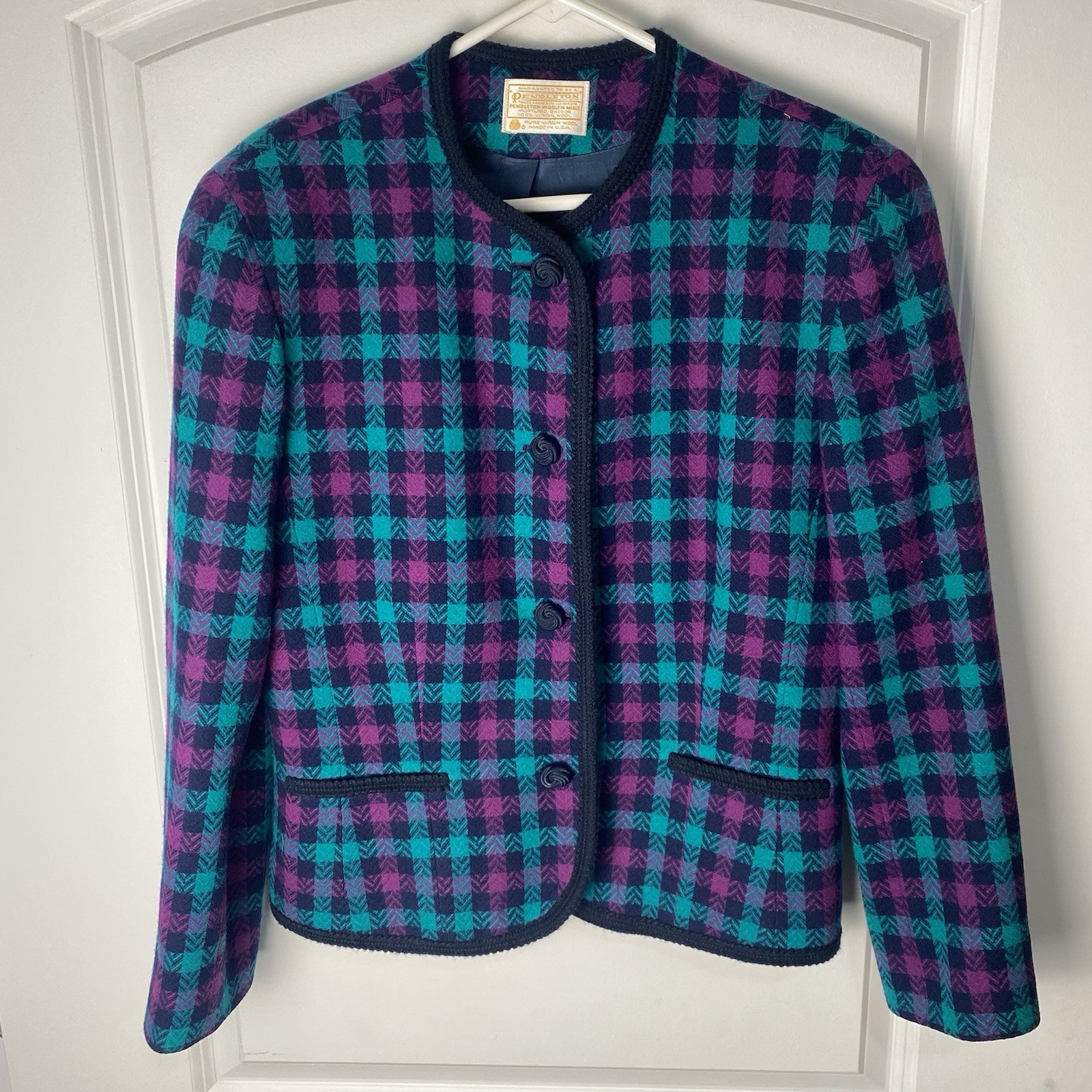 Pendleton Women’s Vintage 80’s Button Up Cardigan 100% Virgin Wool Size 12 USA