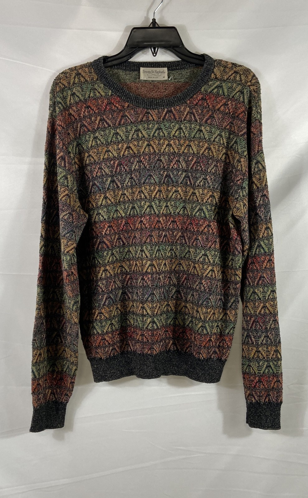 Vintage 90s Tricots St. Raphael Women&rsquo;s Multicolor Geometric Knit Sweater Sz M