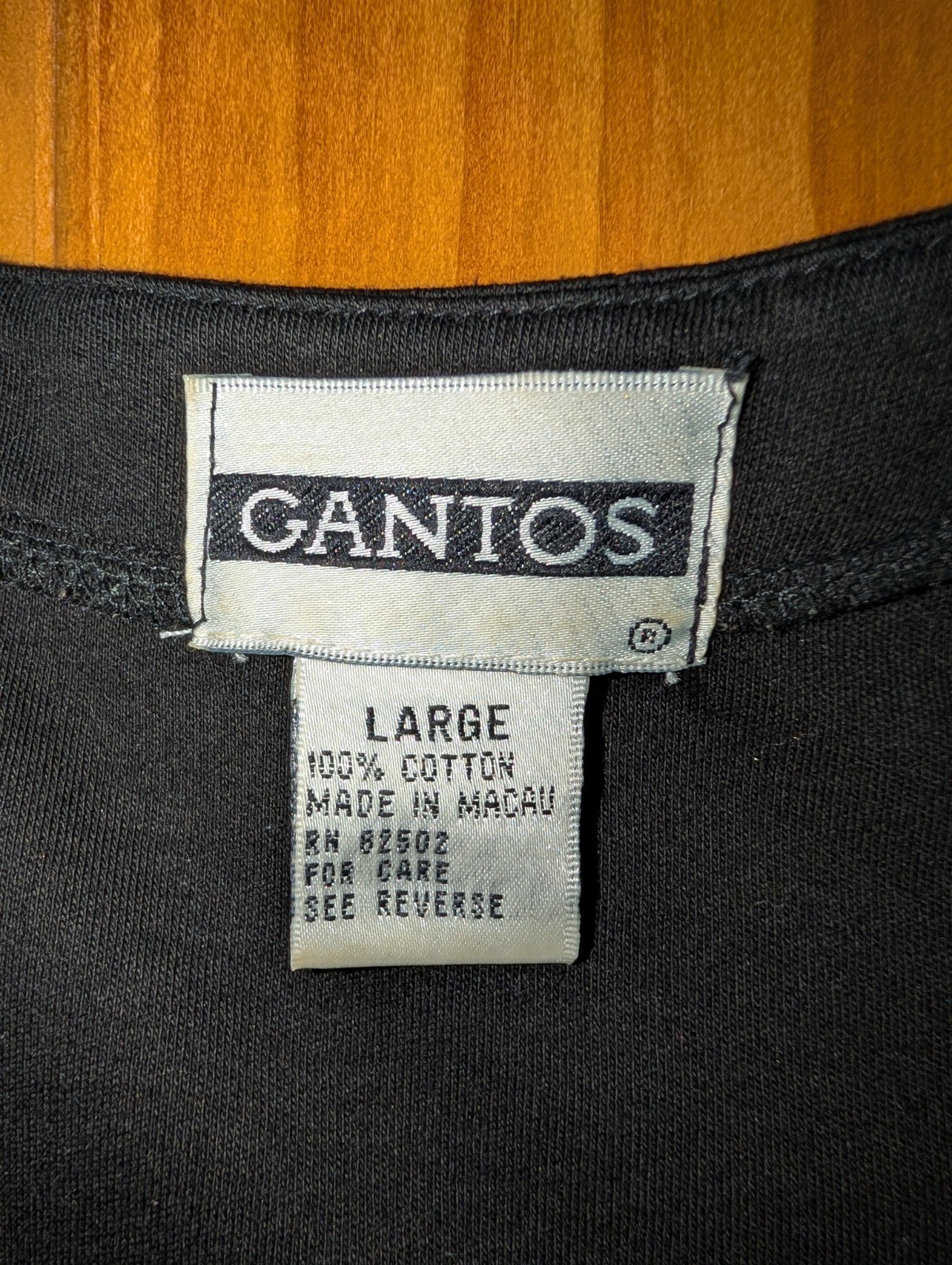 Vintage VTG Gantos 90&rsquo;s Black Embellished Sleeveless V-neck Tank, Large RN82502