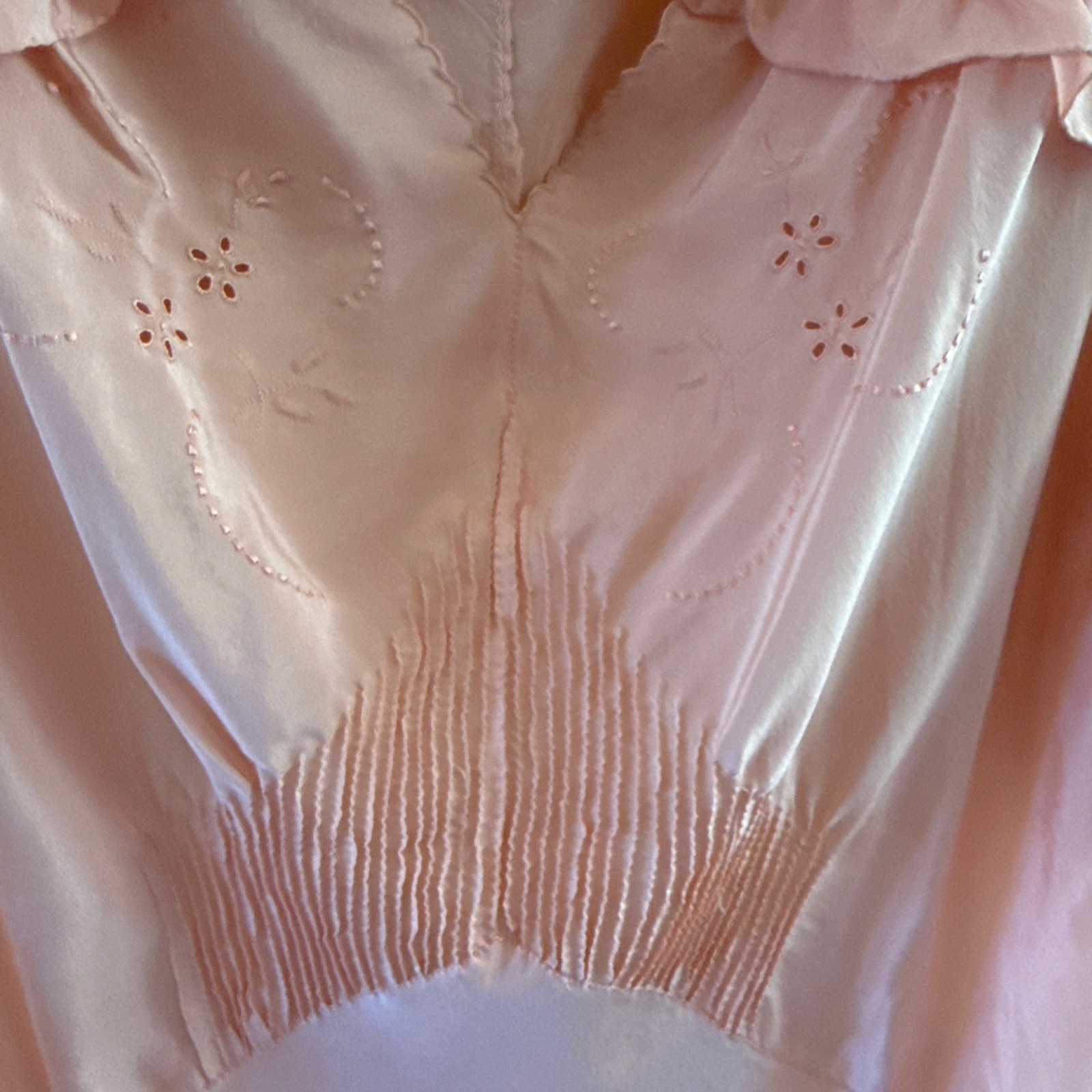 Vintage 1940&rsquo;s Italian 100% Silk Handmade Peach/Pink/Coral Nightgown Never Worn