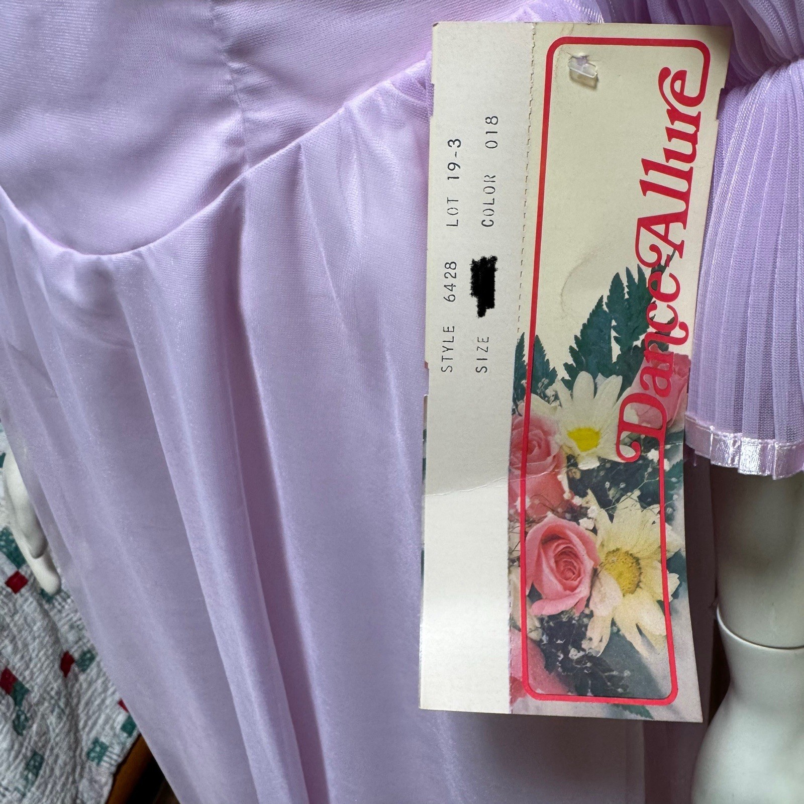 VTG Dance Allure Gown Prom Dress Womens 5/6 Lavender Pageant Bridal 80s USA NWT