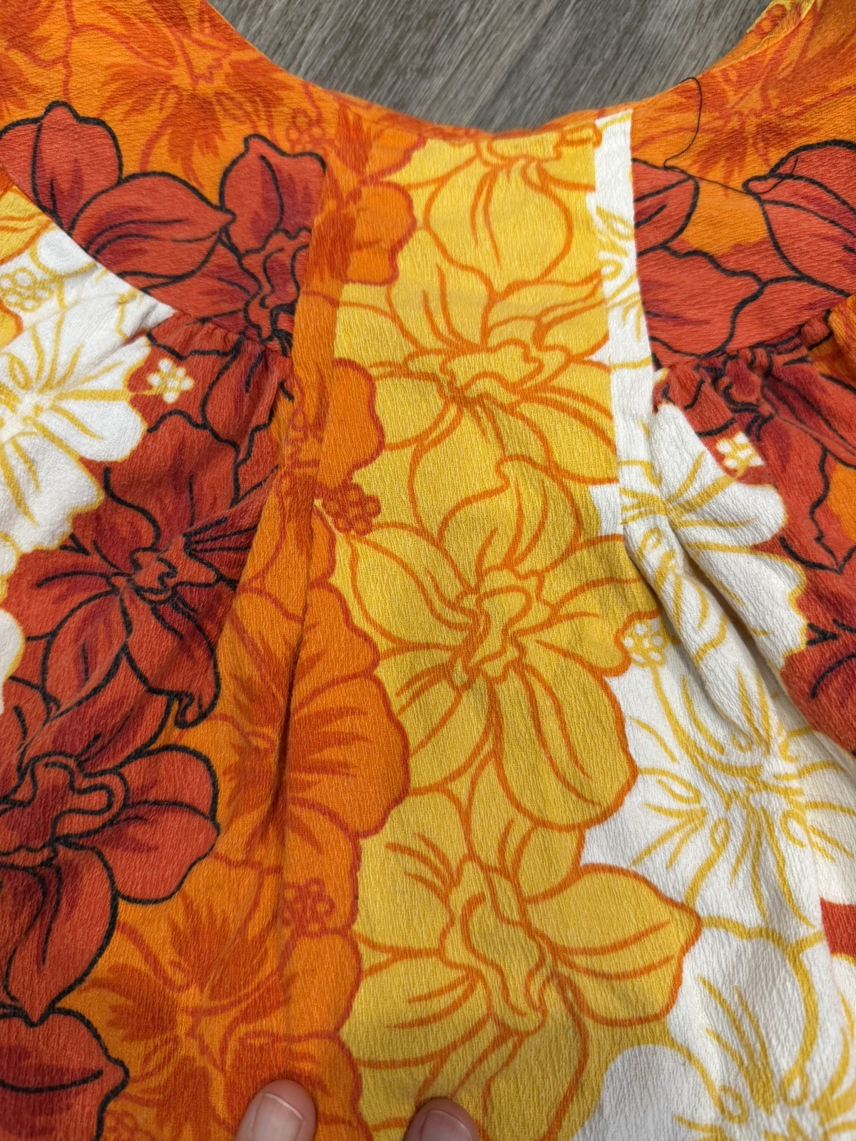 Vintage 70s PACIFIC ISLES Hibiscus Floral Hawaiian Barkcloth Muumuu Maxi Dress