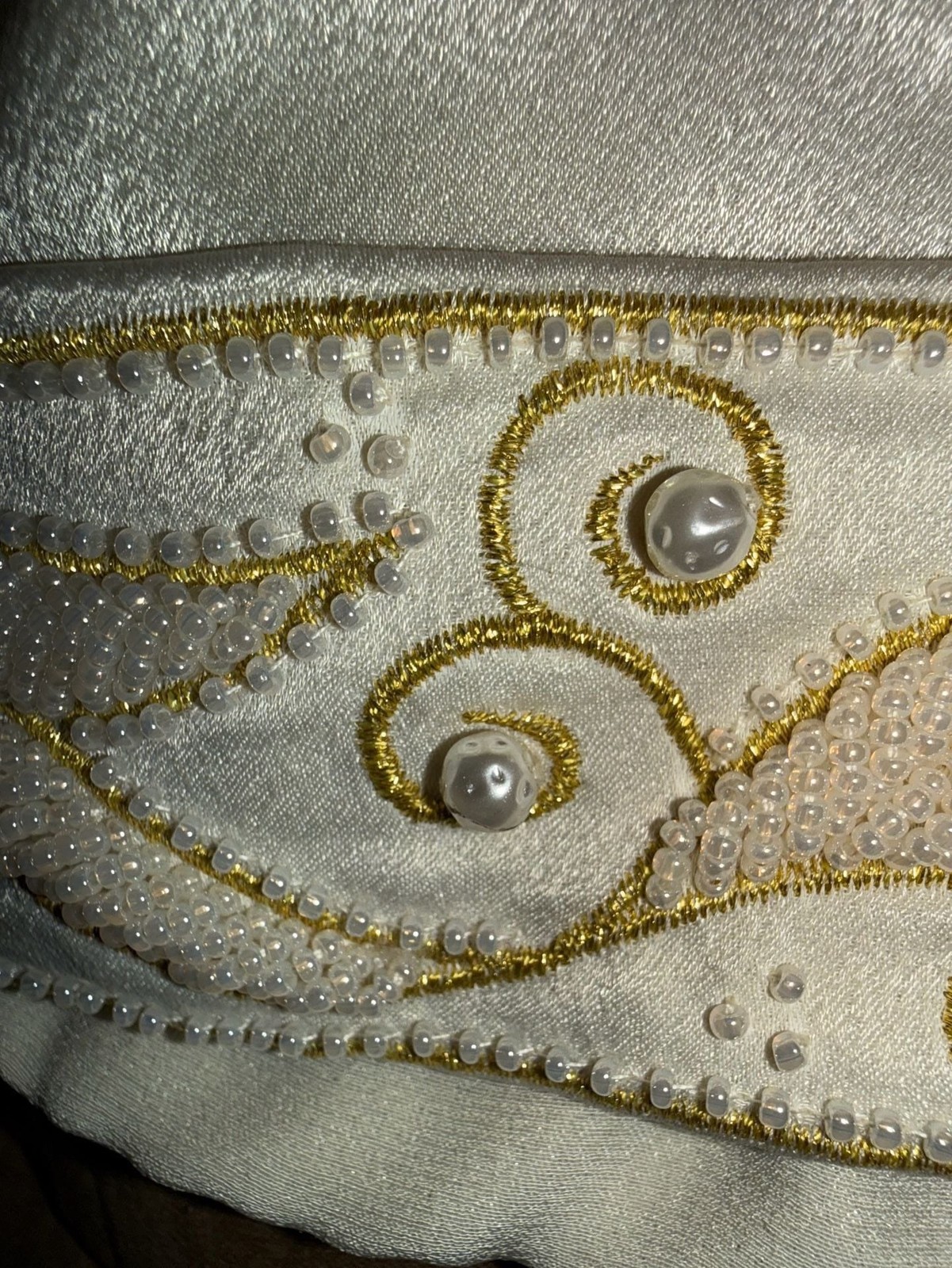 Nolan Miller Vintage Beaded Cream Satin Camisole Top
