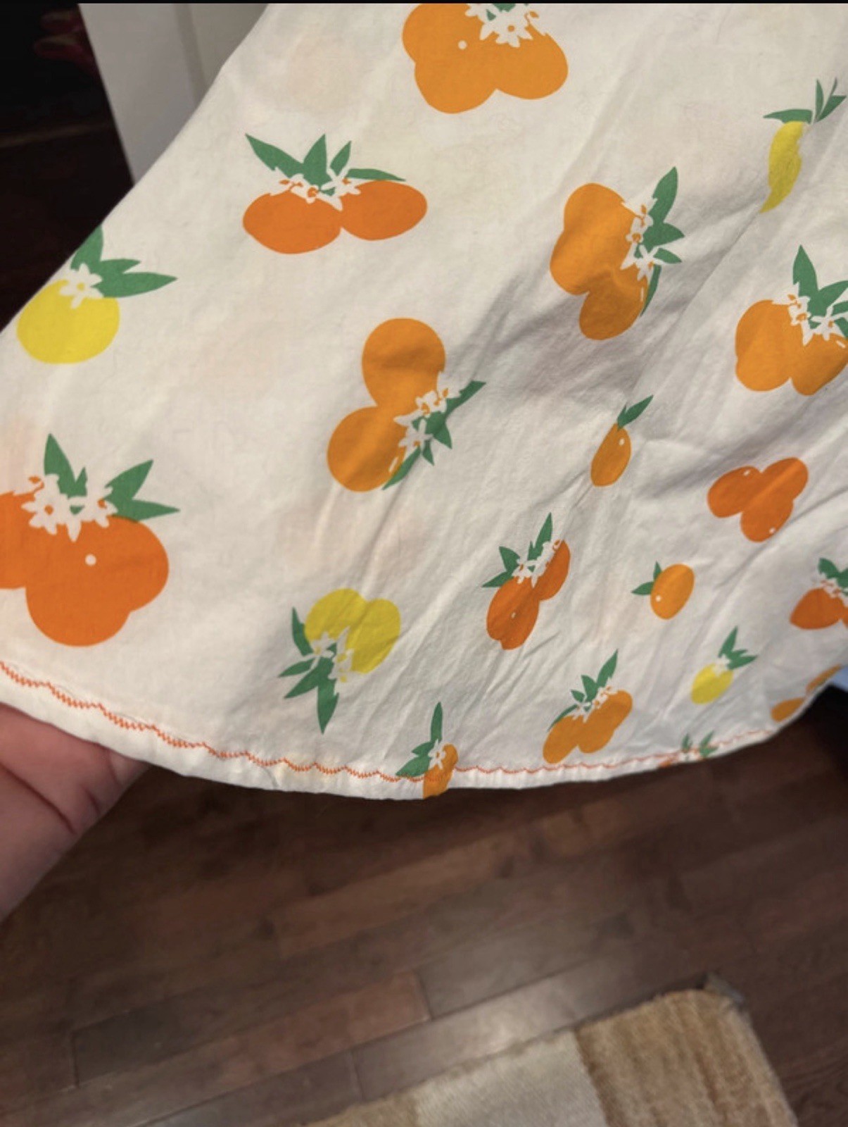 Vintage Handmade Orange And Lemon Dress