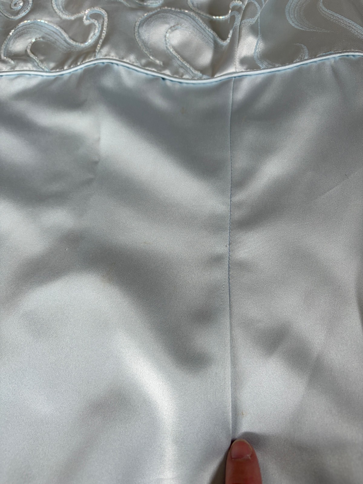 Jessica McClintock Gunne Sax Baby Blue Cheongsam Style Gown Sz 13/14 Y2K USA