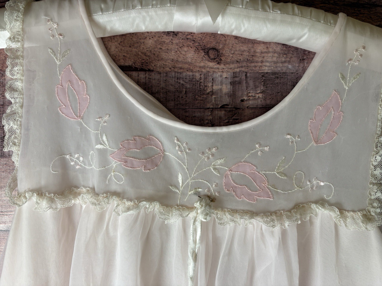 1950-60 Pale Pink Chiffon Babydoll Nightie