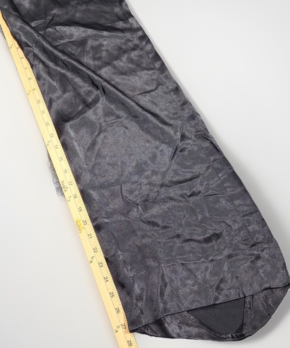 Vintage Byer California Black Nylon Wide Leg Jumpsuit Tie Shoulder Ruffle Small
