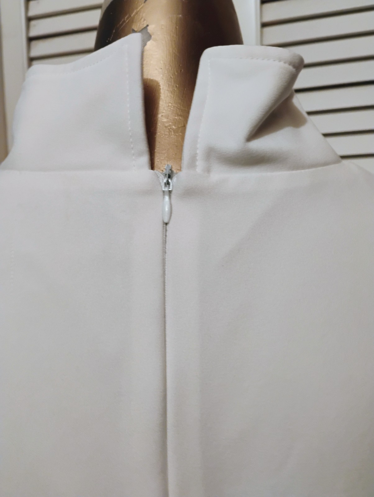 Funky Vintage 80s White Space Age Disco Bell Sleeves Pat Richards Mini Dress M L