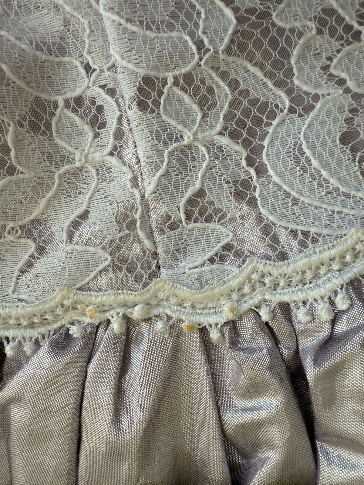 Vintage Scott McClintock Strapless Metallic Lace Dress | Size 8