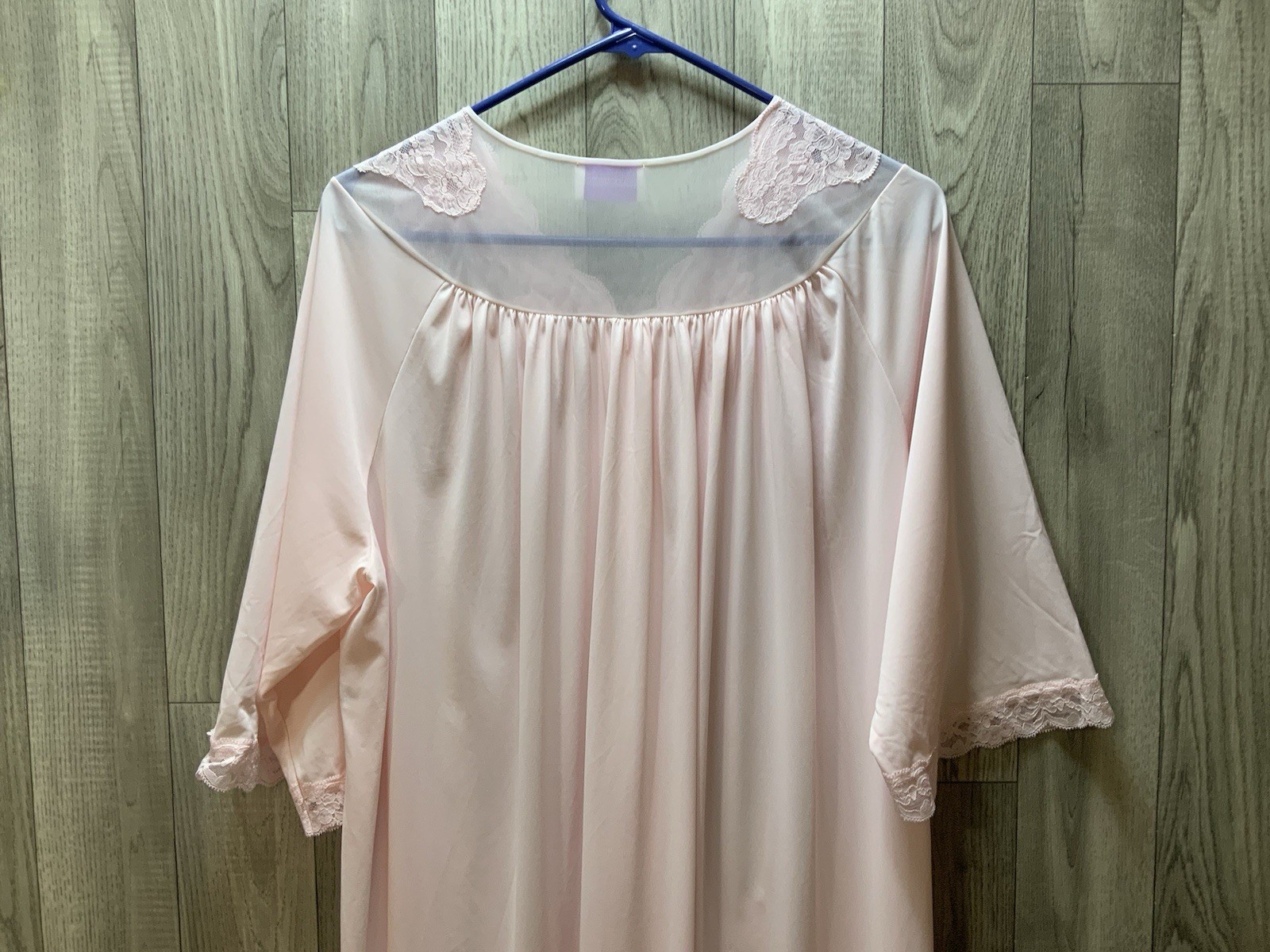 Vintage Shadowline Pink 3 Piece Set Nightgown/Pants/robe House Coat Size 44 Larg