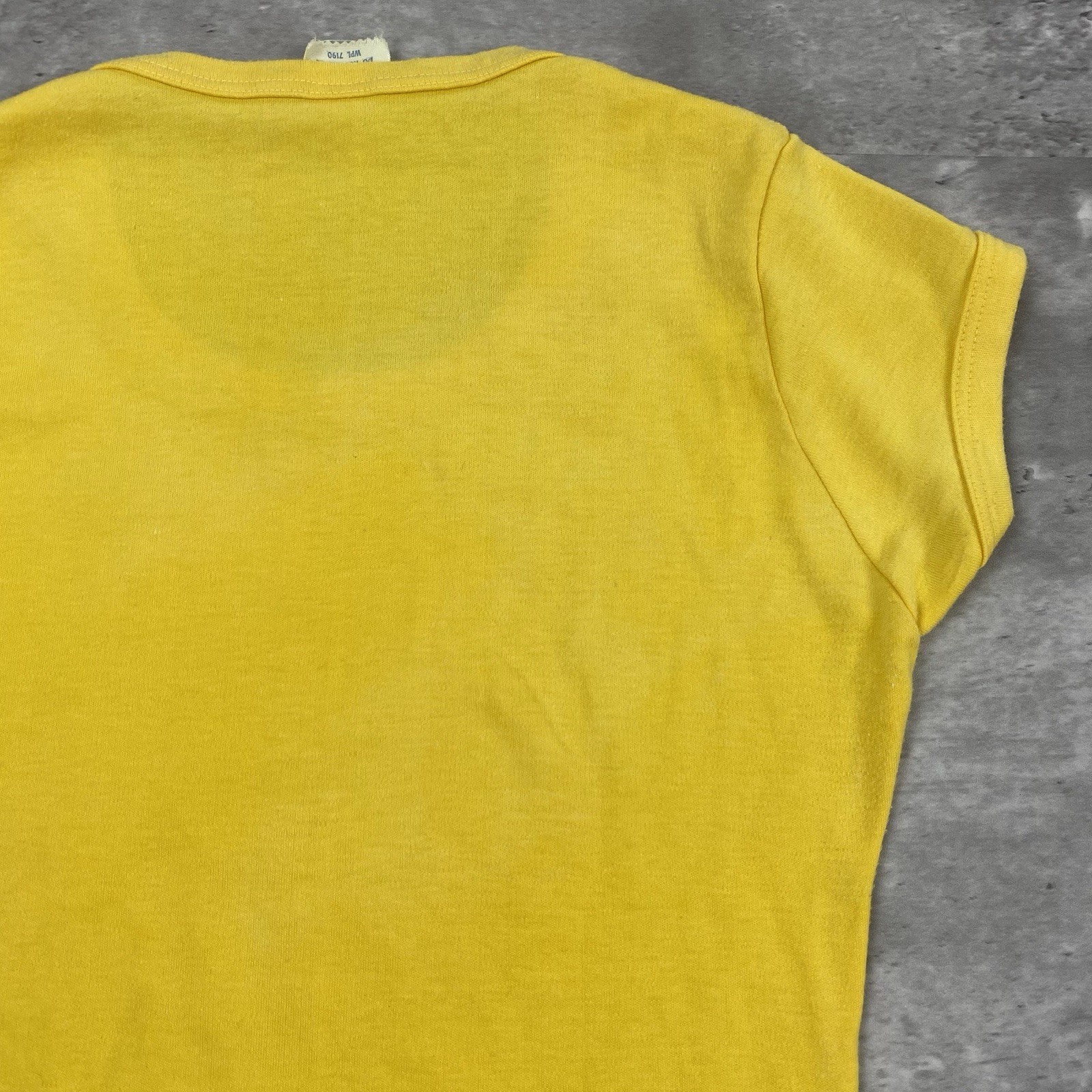 vintage 70s NEW YORK CITY BIG APPLE ringer baby doll t shirt yellow