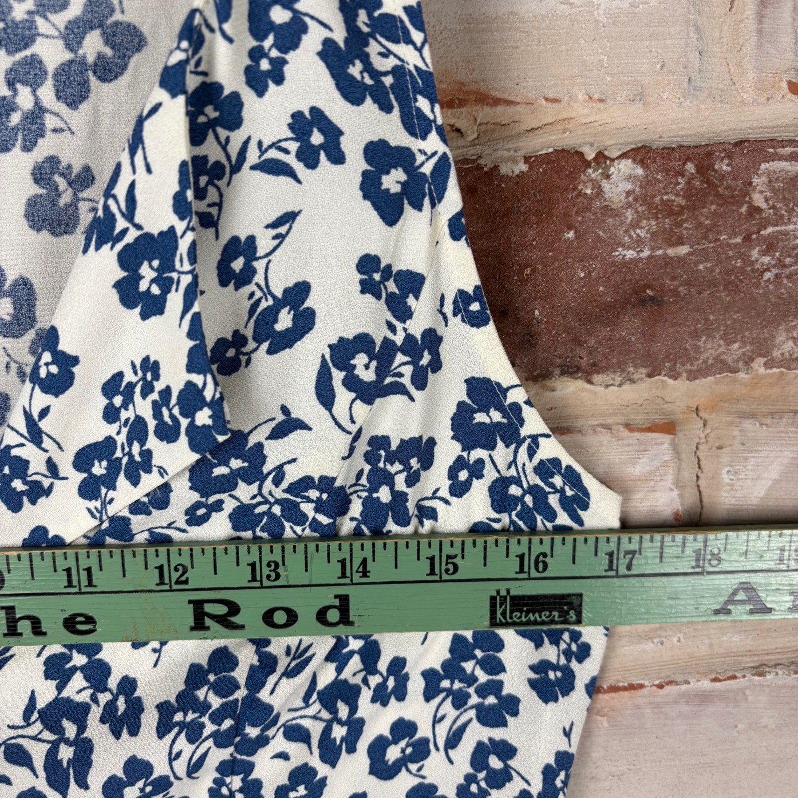 Reformation Blue White Ditsy Floral Button Front Mini Dress Sz 4 Made in USA Tie