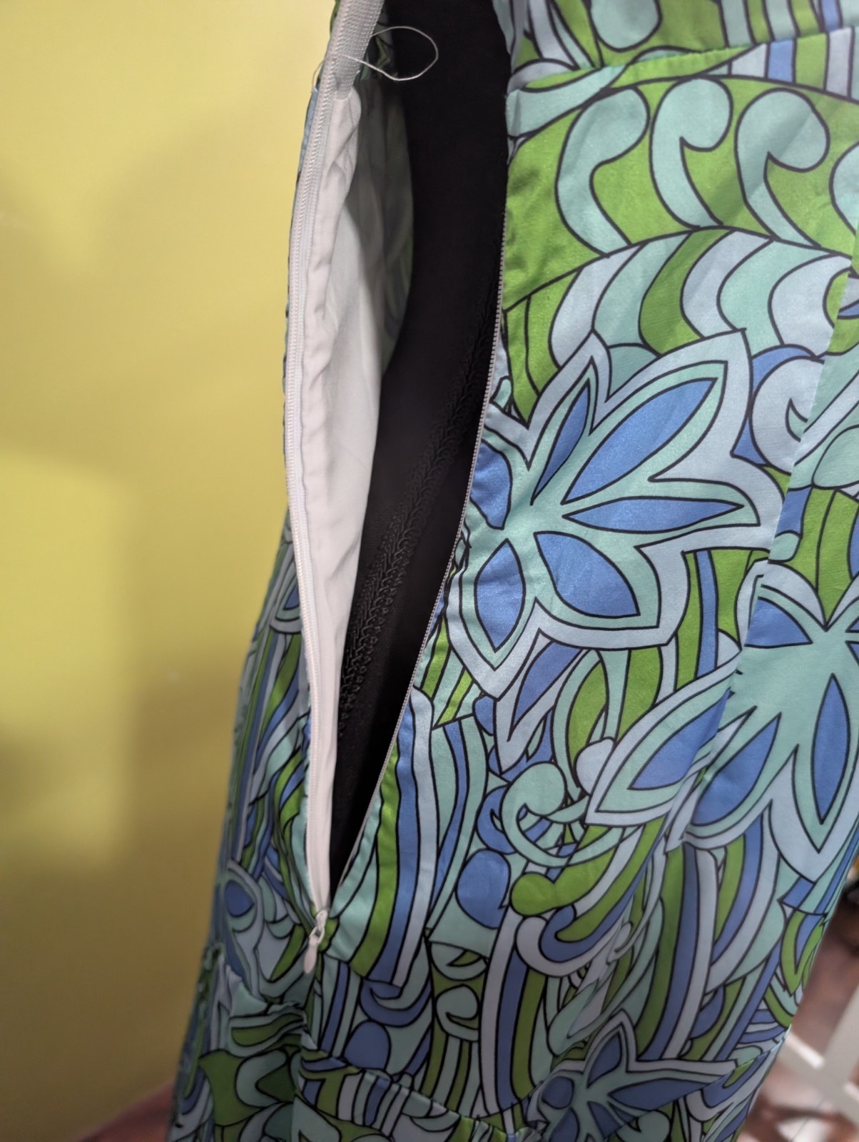 Modern Retro Psychedelic Maxi Dress Blue Green Mod Boho Hostess Medium