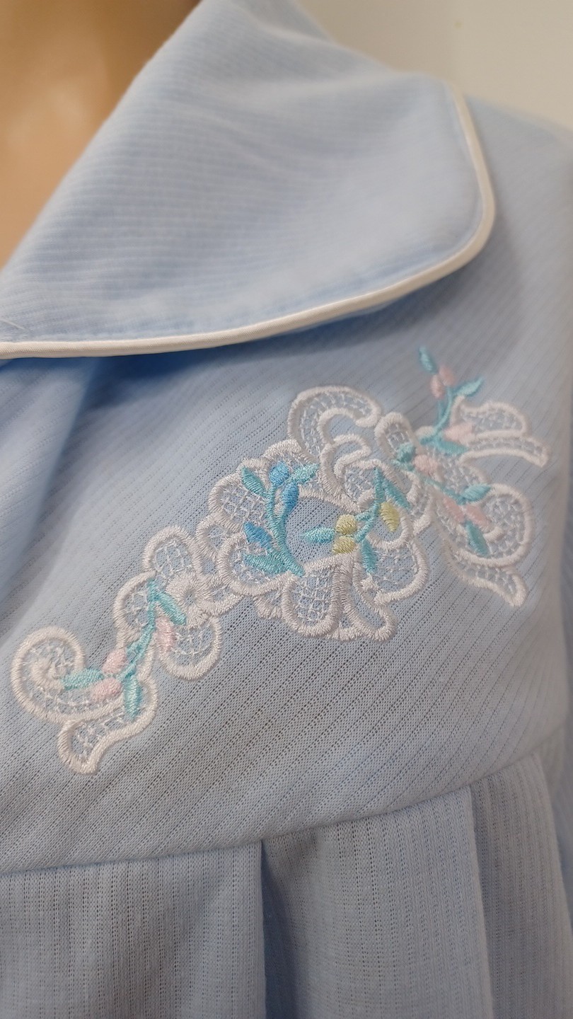 Jasmine Rose Robe Light Blue Snap Dress Lounge Housecoat Sz XL