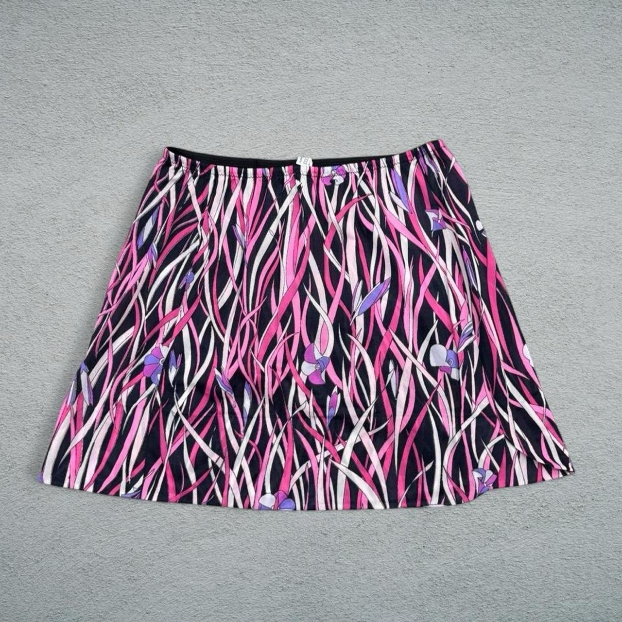 Emilio Pucci Vintage Pink Black Purple White Mini Skirt