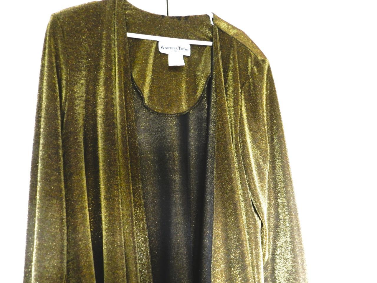 « Another Thyme » Evening Cardigan Lightweight Jacket Gold Color sz-20 W