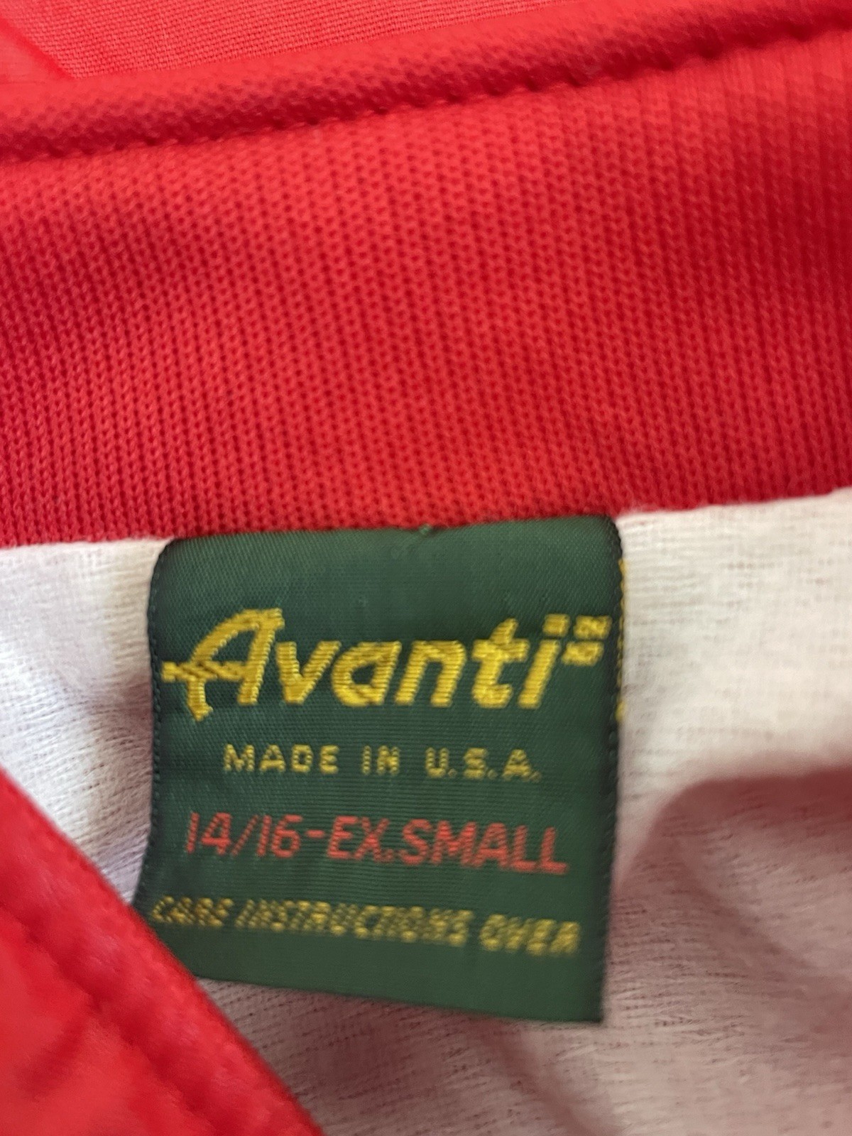 Rare Vintage 80s Red Bomber Jacket Avanti XS 14/16 Horse Riding Andromeda Whimsy