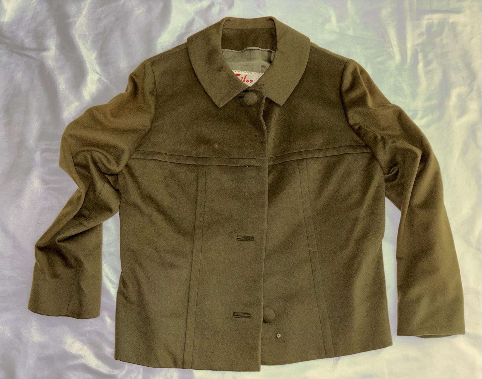 Vintage 50s Women’s Cropped Blazer Green ILGWU Size Small Matching Top Tailor Ko