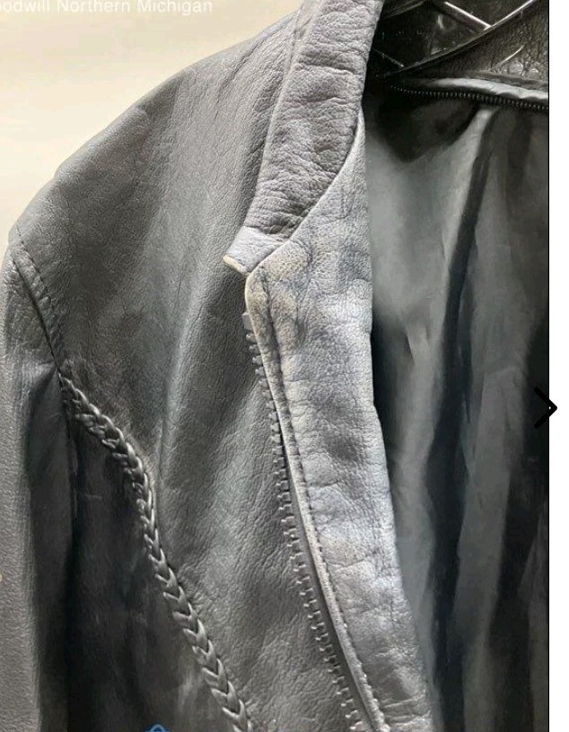 Vintage 90&rsquo;s Women&rsquo;s Black Leather Motorcycle Jacket SZ 2XL
