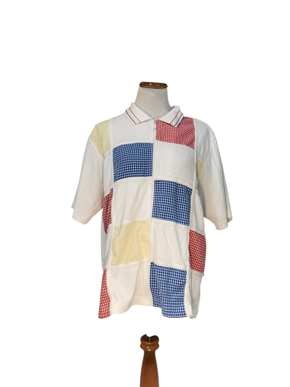 Koret Francisca Vintage 1990s Multicolor Zip Up Colorblock Shirt Size XL