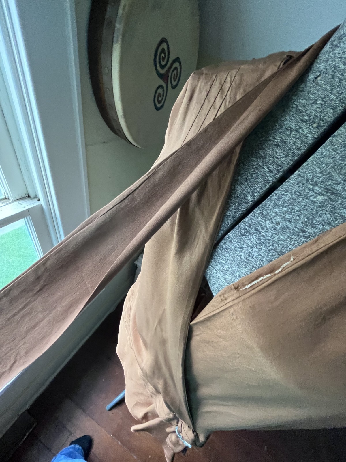 1920s Copper Brown Shift Dress
