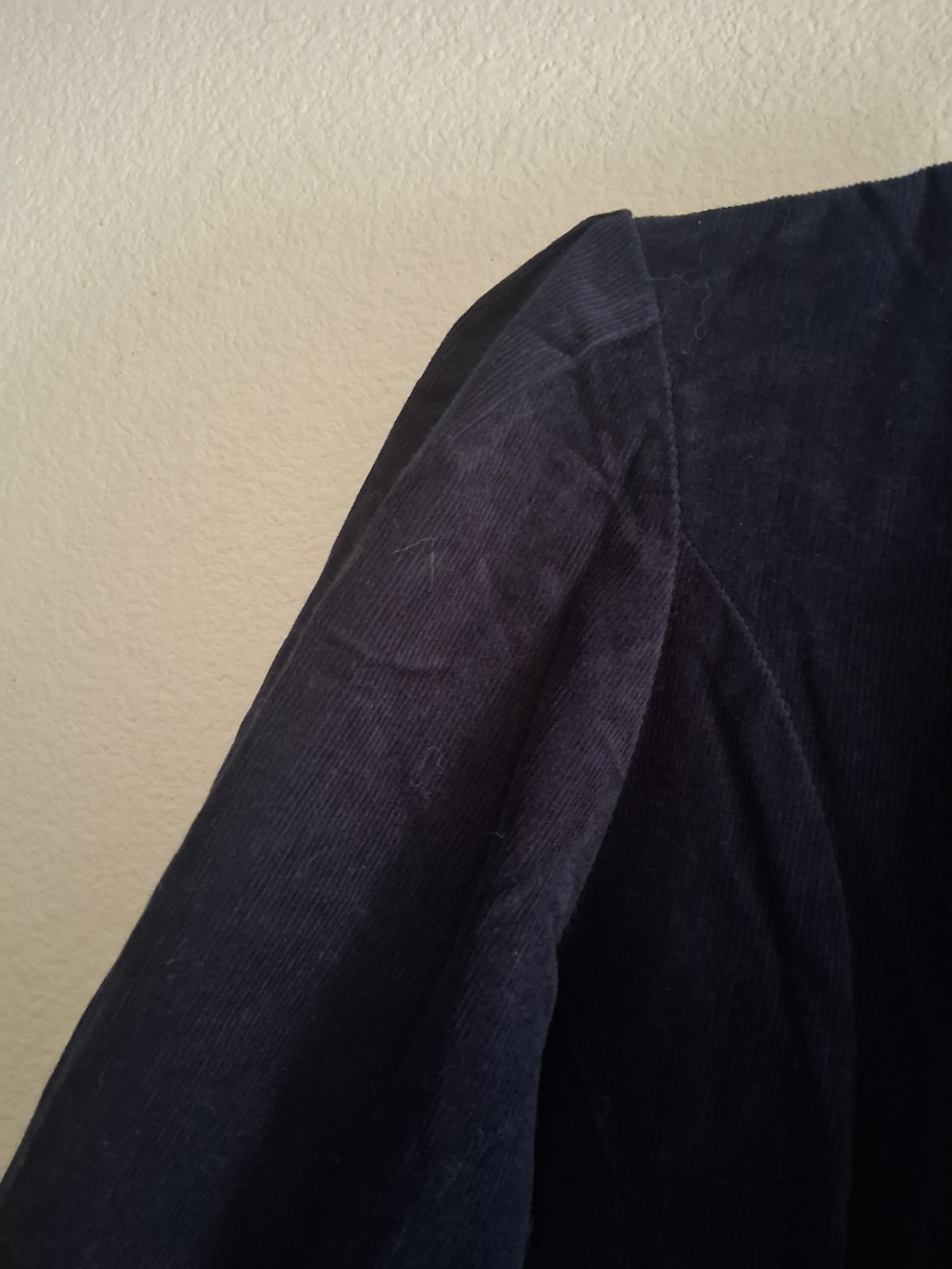 Vintage Laura Ashley Long Dark Blue Corduroy Dress Great Britain US 10
