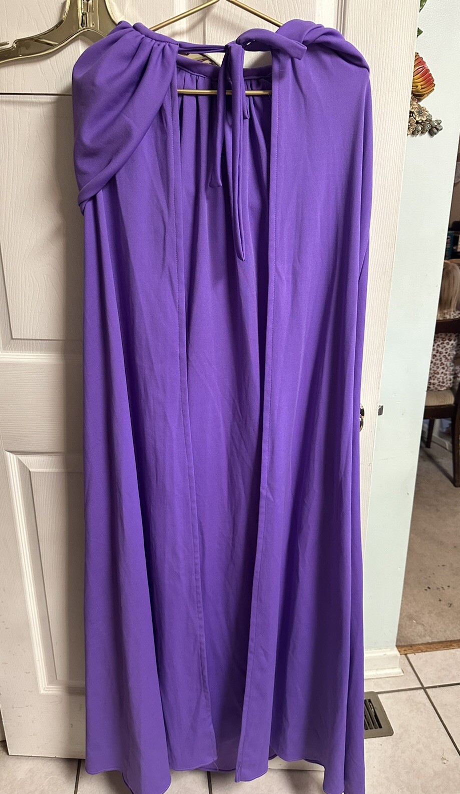 VNT 70s Long Hooded Cape Violet Purple Poly EUC OS Cosplay Witchy Custom 2xl 3xl