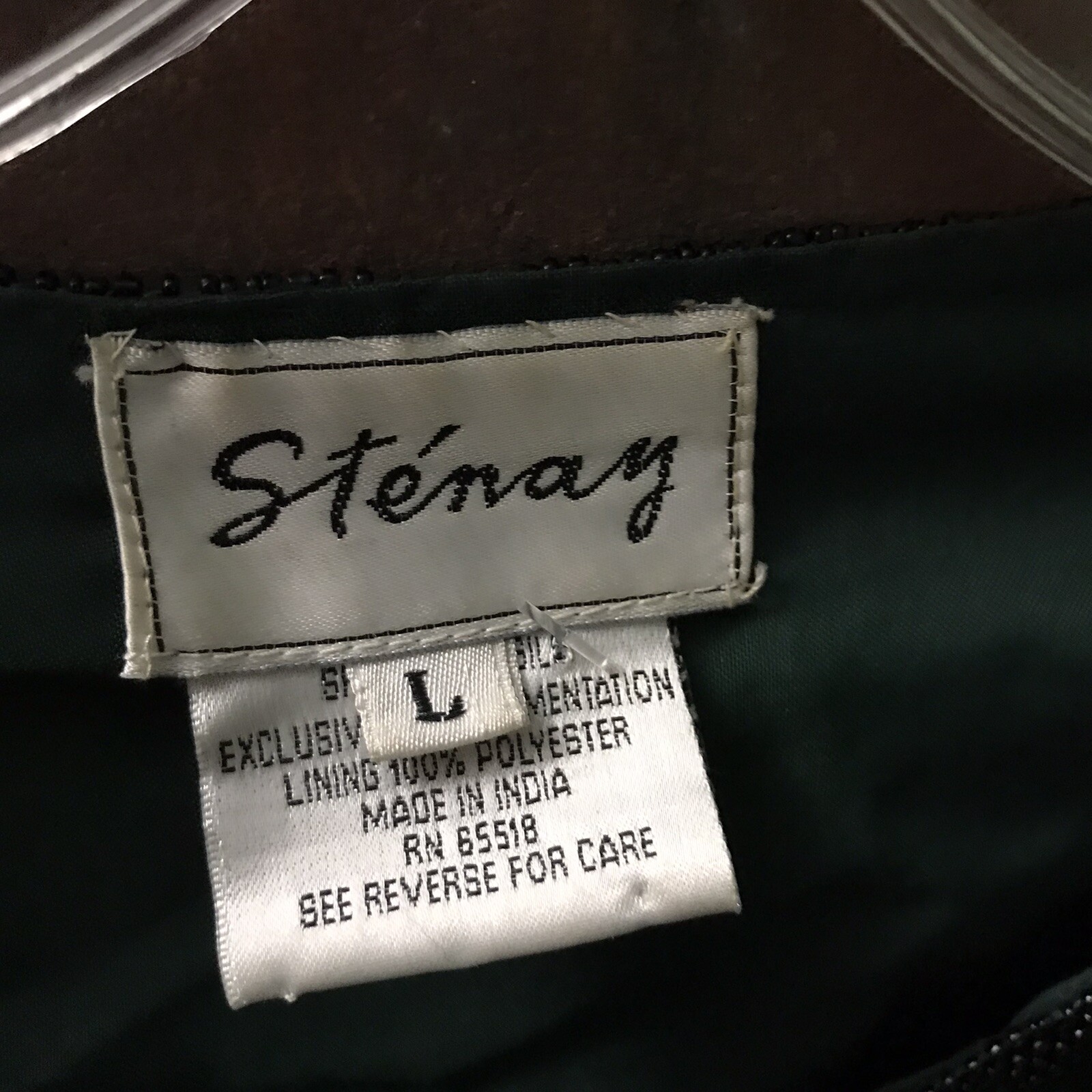 STENAY | GReen SILK SEQUIN JACKET Sz LARGE -44 Chest -20.5” Long -Cheapchicplus