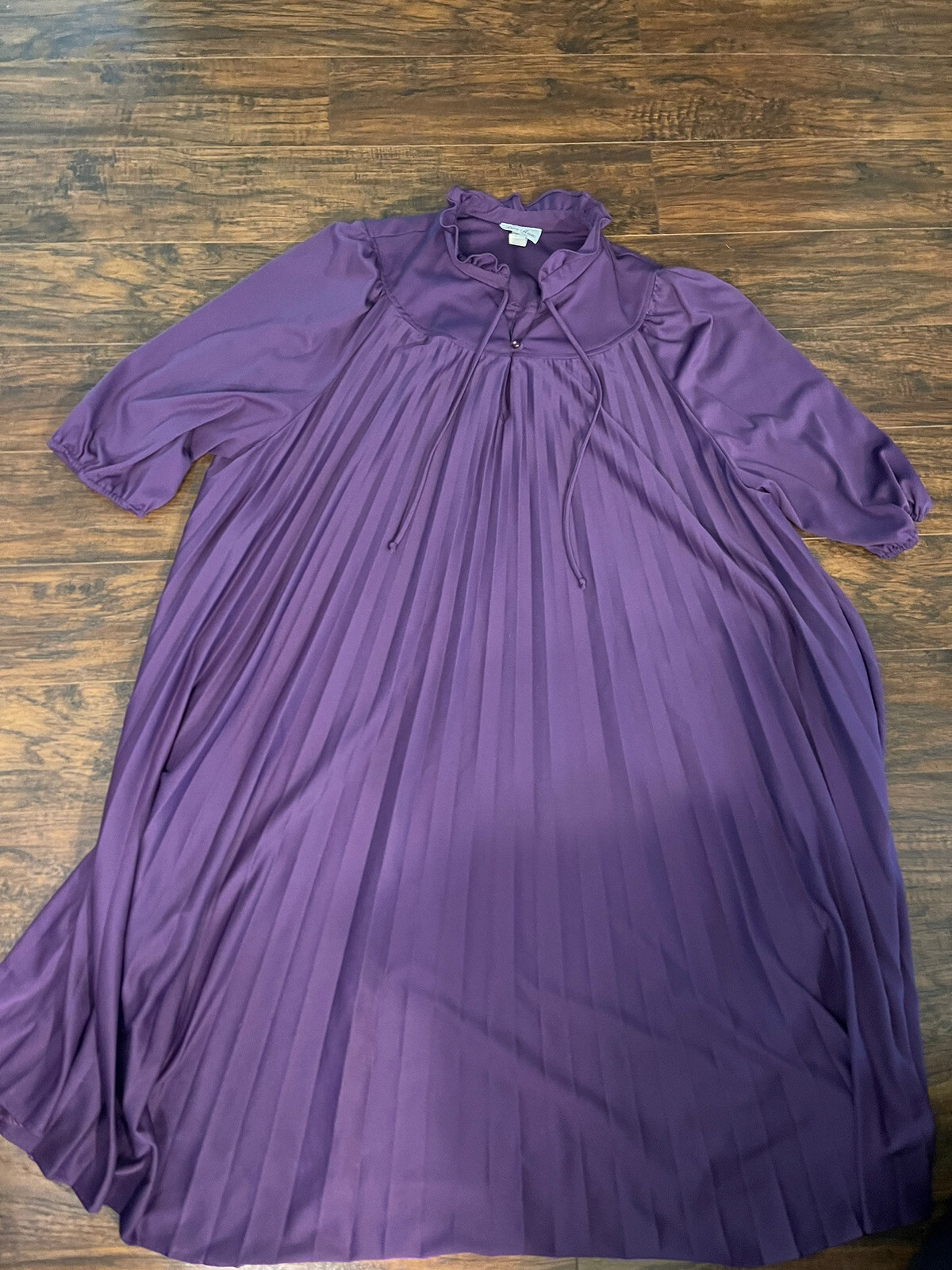Vintage Risa Ann New York Polyester Purple Dress Made In USA Sz:46